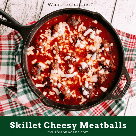 Skillet Cheesy Meatballs