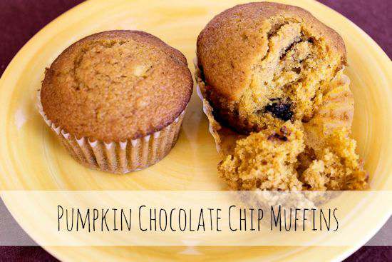 These muffins scream fall. Two great flavors of pumpkin and chocolate make are perfect for a quick breakfast or to serve to company