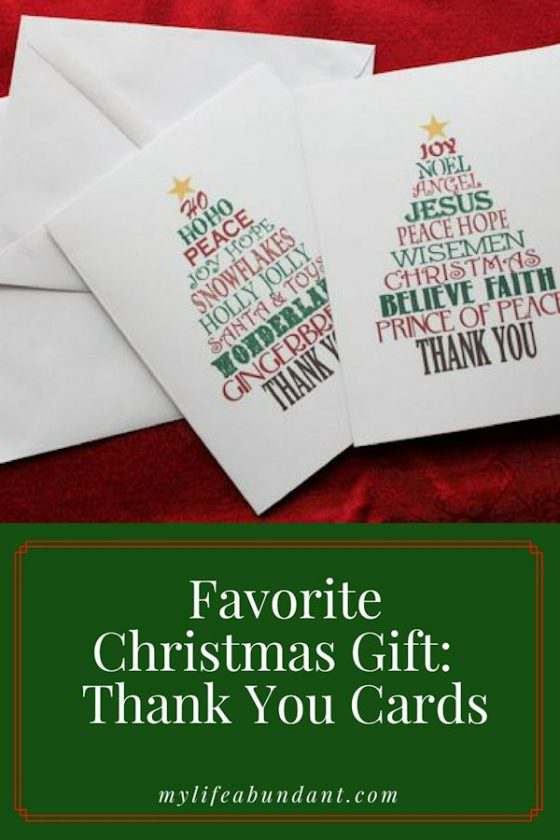 Favorite Christmas Gift: Thank You Cards | My Life Abundant