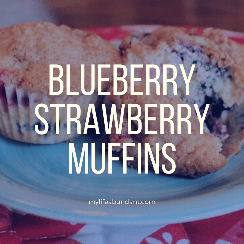 A simple Blueberry Strawberry muffin recipe to use fresh berries in. Perfect for guests or for any gathering.