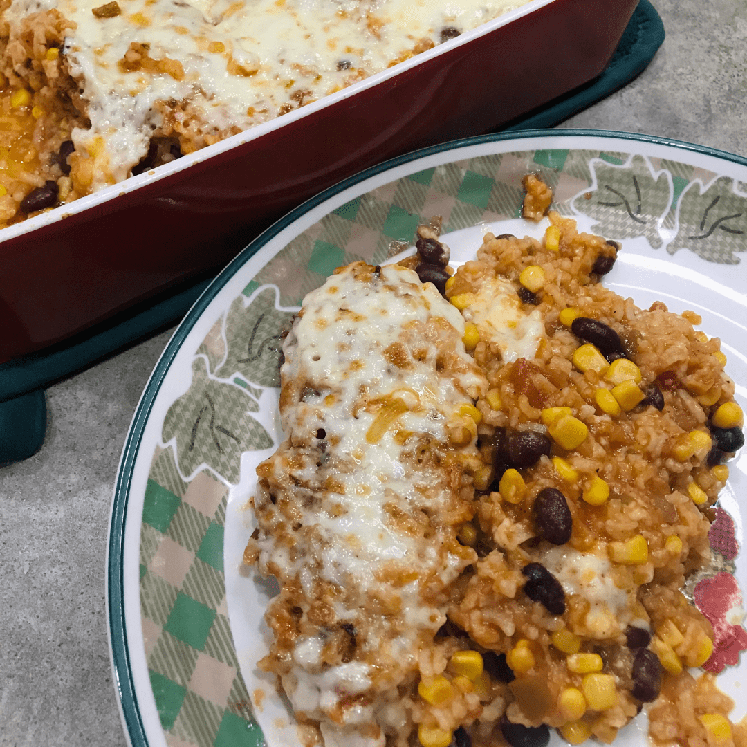 Mexican Chicken Rice Casserole - My Life Abundant