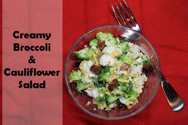 Creamy Broccoli and Cauliflower Salad