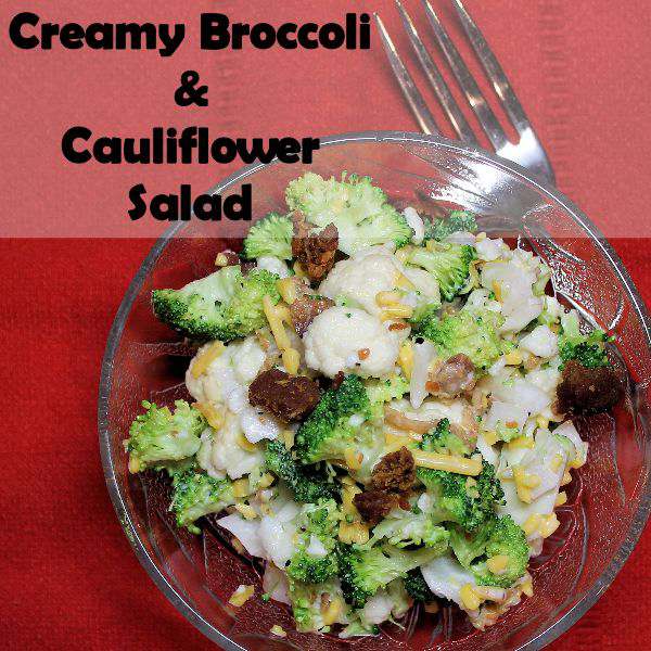 Creamy Broccoli and Cauliflower Salad