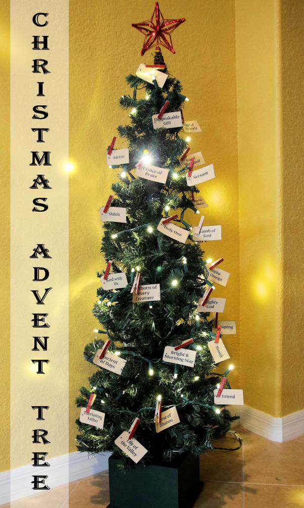 Add words that describe Jesus on a Christmas tree which makes a great teaching tool to little ones. Easy to make.