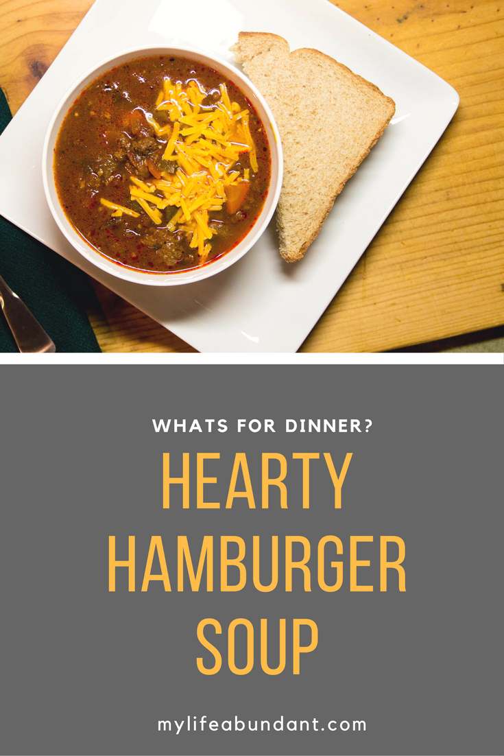 Need an easy soup recipe for dinner? How about a Hearty Hamburger soup with ingrediants you probably already have.