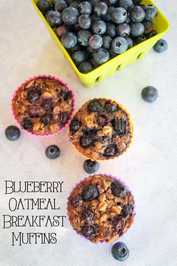 Blueberry Oatmeal Breakfast Muffins are perfect for not only a quick and hearty breakfast, but perfect for an after-school snack