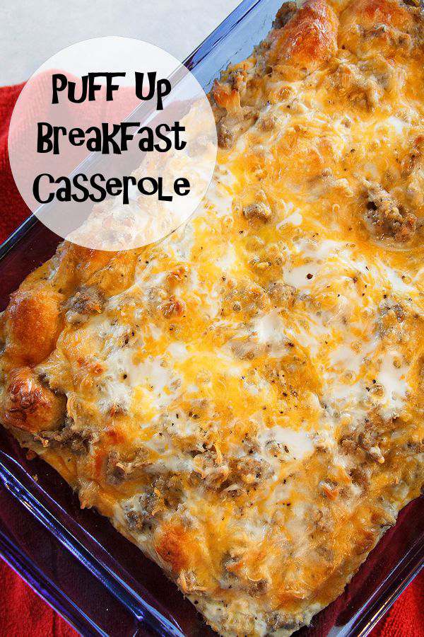 Need a recipe for Thanksgiving or Christmas morning? How about a Puff Up Breakfast Casserole made easily with biscuits.