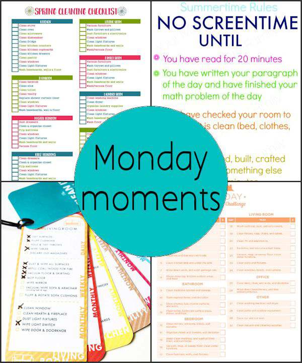 Monday Moments with Spring Cleaning Checklists