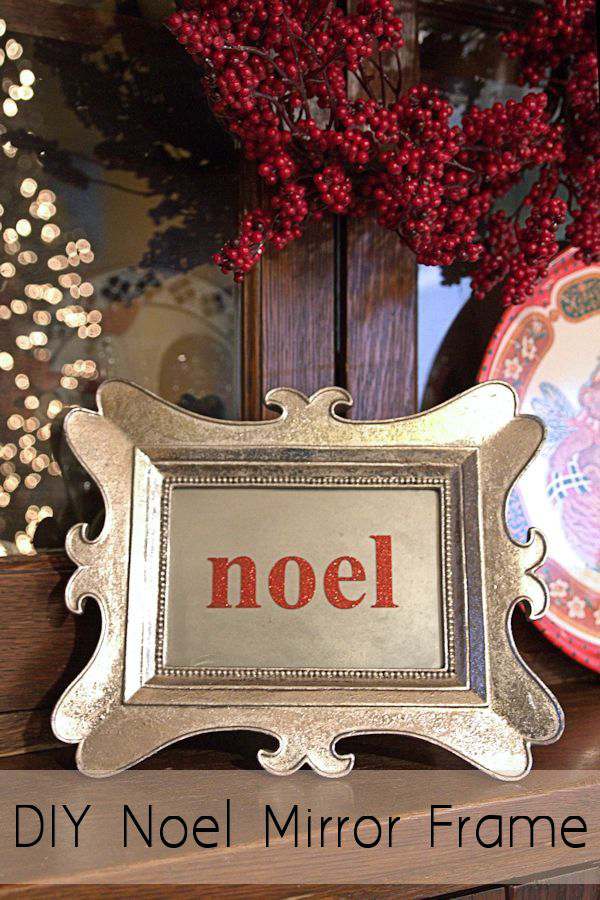 Have a spare picture frame to repurpose into something shiny and beautiful for a quick Christmas decorating idea?