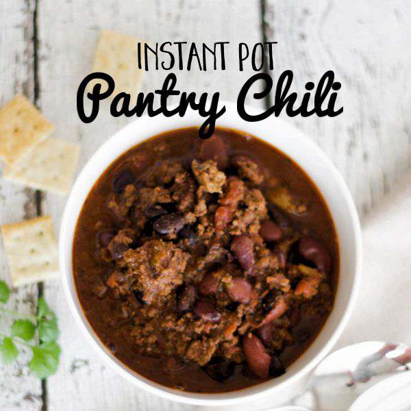 Fast and easy hearty Pantry Chili made in the Instant Pot. One pot clean up later makes this the perfect meal.