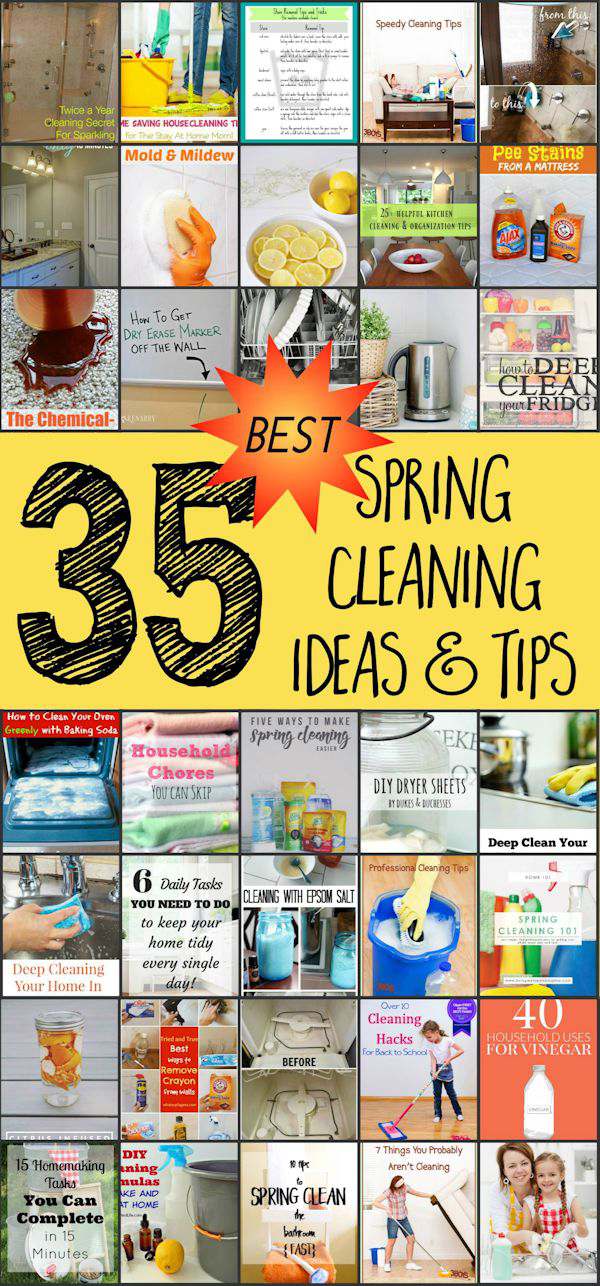 Here are 35 of the best spring cleaning tips & ideas to help your deep cleaning process go much smoother and easier.