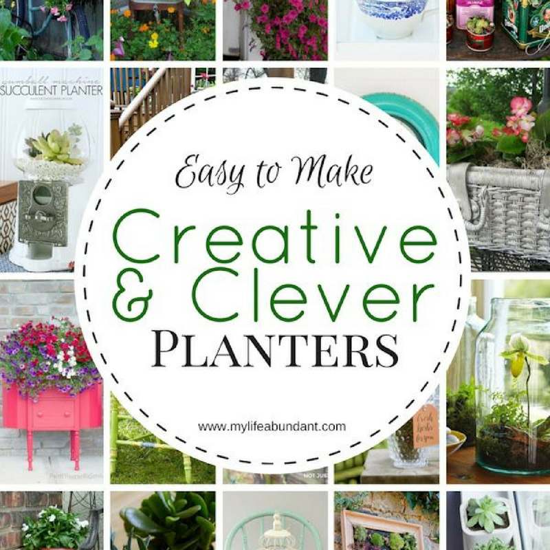 Looking for whimsical, creative or clever planters for some of your plants. Check out this list of some really cute ideas.