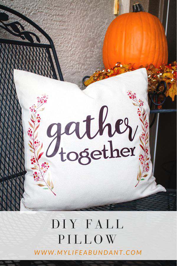 Learn to make an easy and adorable DIY Fall Pillow perfect for this time of the year. No sewing required, just ironing.