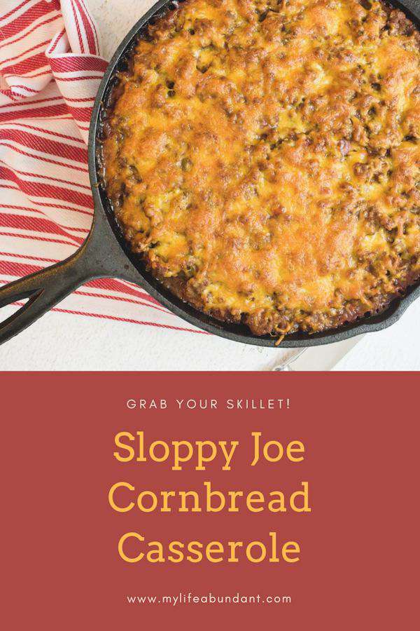 Hearty and easy to make Sloppy Joe Cornbread Casserole for the whole family to enjoy. Not messy and easy cleanup