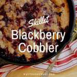 When its blackberry season, it's the perfect time to make Skillet Blackberry Cobbler. Its a southern tradition with a simple crust for this tasty dessert.
