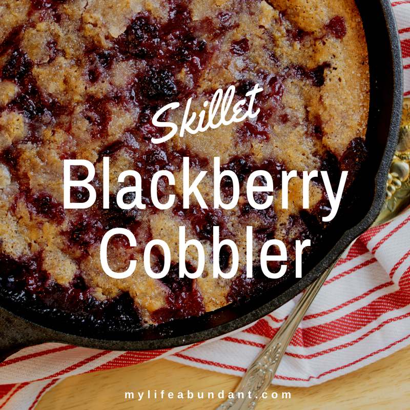 When its blackberry season, it's the perfect time to make Skillet Blackberry Cobbler. Its a southern tradition with a simple crust for this tasty dessert.