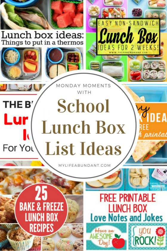 Monday Moments with School Lunch Box List Ideas - My Life Abundant