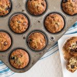 Loaded moist banana muffins are a great way to start the day or for an after-school snack. Incredible flavor loaded with nuts, berries and more!