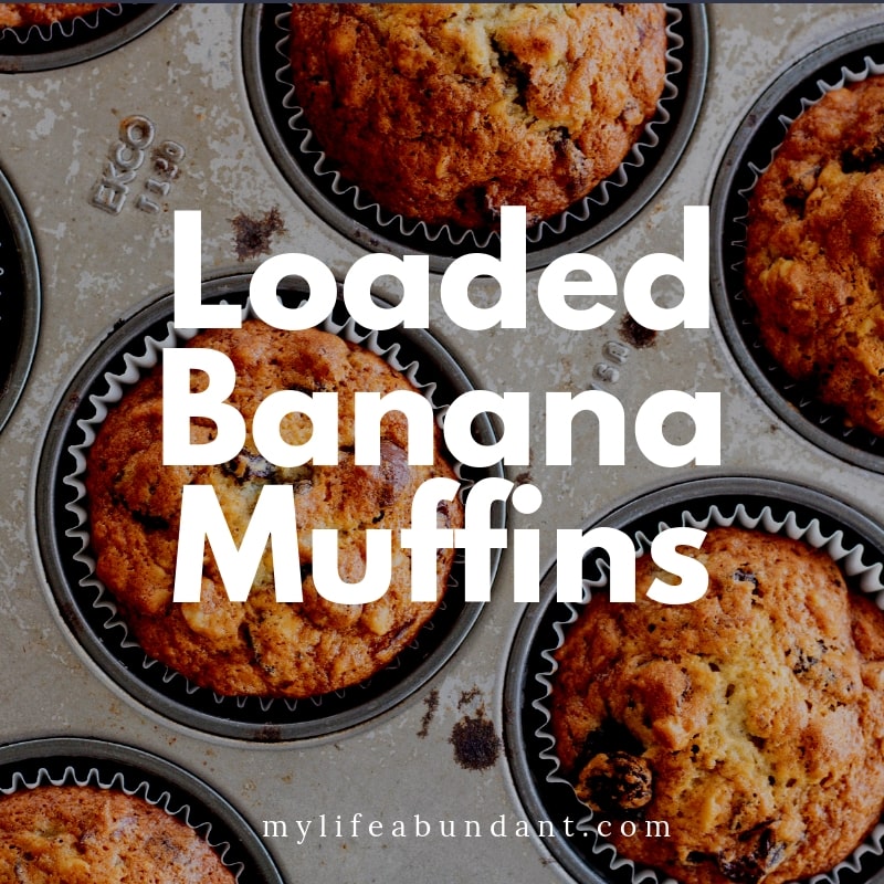 Loaded moist banana muffins are a great way to start the day or for an after-school snack. Incredible flavor loaded with nuts, berries and more!