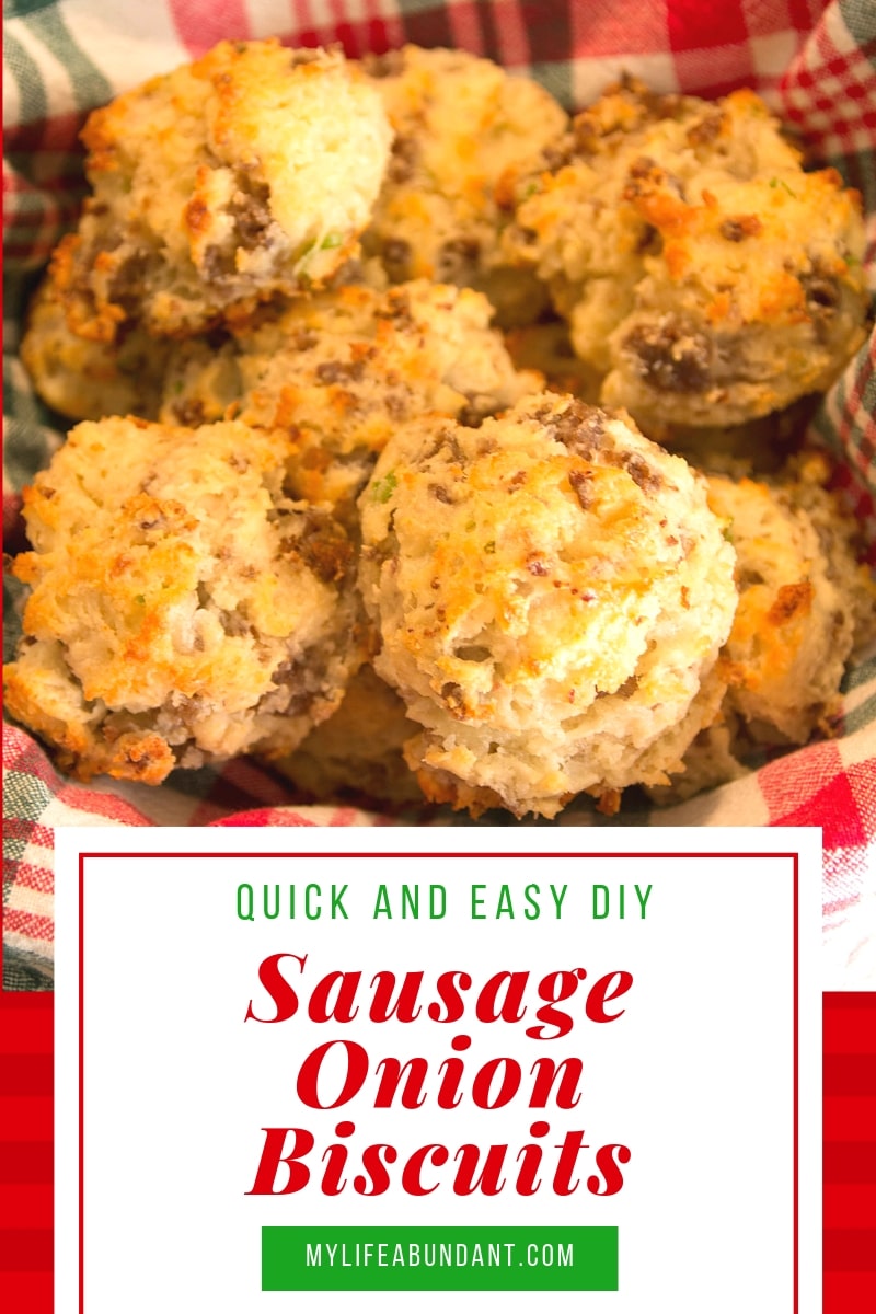 Such amazing breakfast biscuits! Loaded with fresh crumbled sausage chunks and green onions. You will want this for any breakfast or special meal any time!