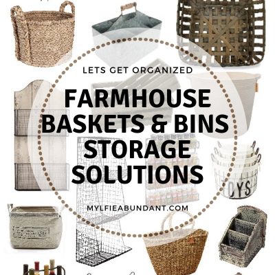 Beautiful, practical and easy to find farmhouse storage baskets and bins.