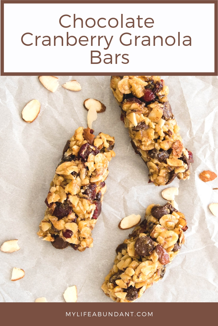 Almond, Cranberry & Dark Chocolate Granola Bars - Bake Play Smile