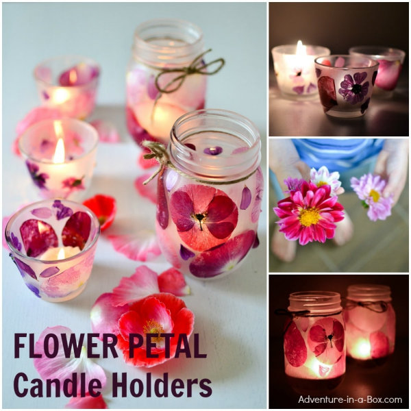 DIY decorated candles as Mother's Day gift.