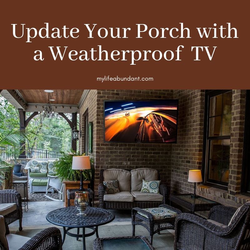 Enjoy outdoor fun with a SunBrite weatherproof tv. #ad #OutdoorTV #OutdoorLiving #AllWeatherTV @SunBriteTV