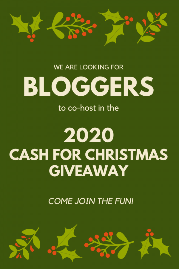 Come and sign up to be a Co-Host in the Cash for Christmas giveaway. If you own a website and want to see more traffic, sign up today.
