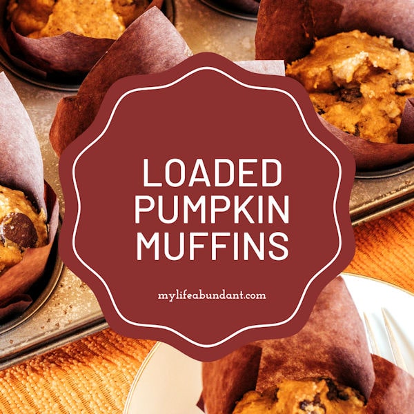 Loaded moist pumpkin muffins are perfect for a fall weather treat. A great way to start the day or for an after-school snack. Incredible flavor loaded with nuts, spices, and more!