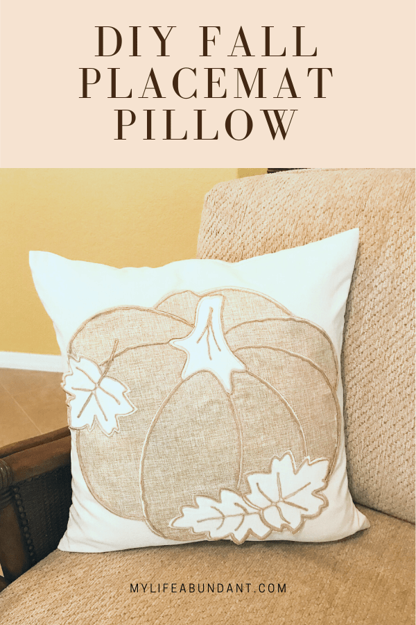 Our Hopeful Home: DIY Fall Pillows From Placemats