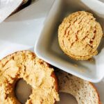 Delicious and chewy Low-Carb/Keto Bagels are soft and really easy to make and also a flavorful Pumpkin Spice Butter to spread on top.