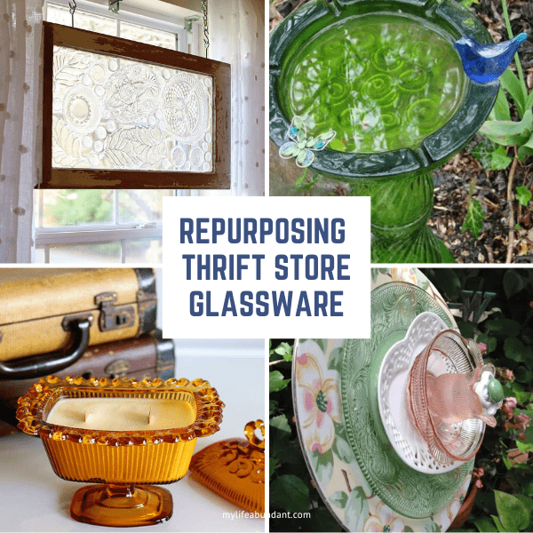 Simple thrift store glassware and turning it into something you love is such fun! See how easy it is to recycle glassware into something new for you.