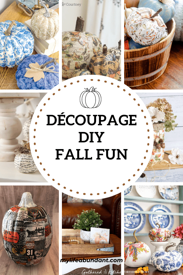 Découpage is an easy and very inexpensive decorative way to decorate something old or something you want to spice up a bit. Let's get fall going!