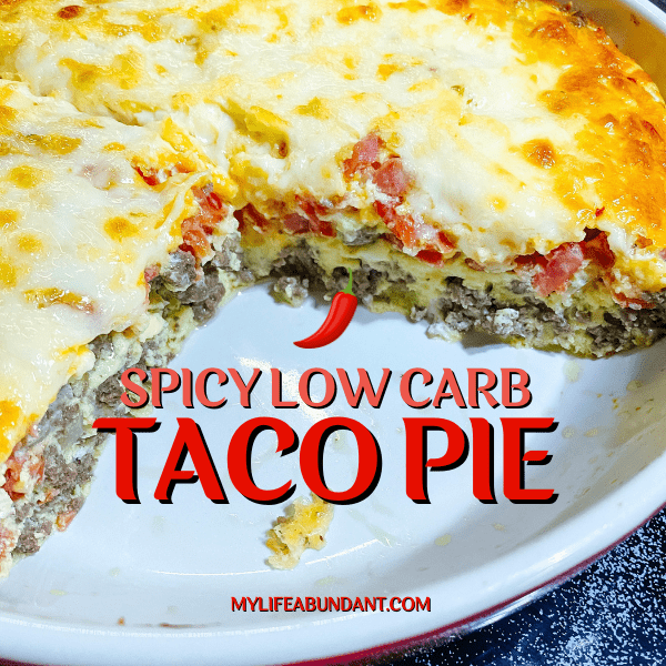 With just a few simple ingredients, you will have a yummy and low-carb Spicy Taco Pie for your next meal.