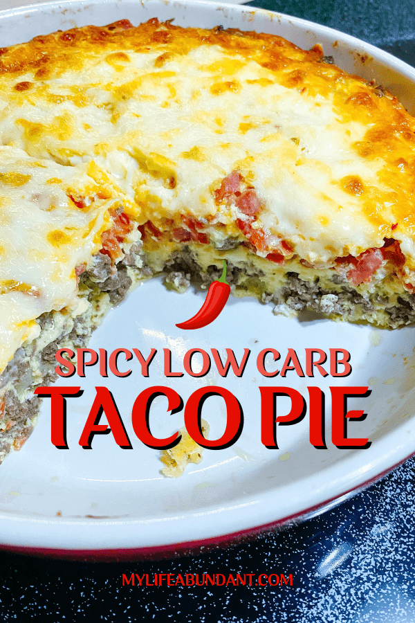 With just a few simple ingredients, you will have a yummy and low-carb Spicy Taco Pie for your next meal.