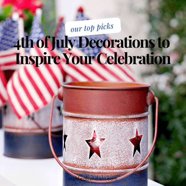 Bring charm to your home with these simple patriotic decor ideas! From thrifted finds, vintage flags, ceramic pitchers, flowers, and more!