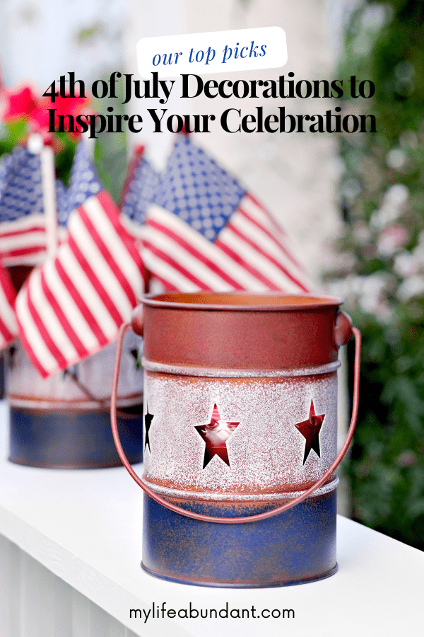 Bring charm to your home with these simple patriotic decor ideas! From thrifted finds, vintage flags, ceramic pitchers, flowers, and more!