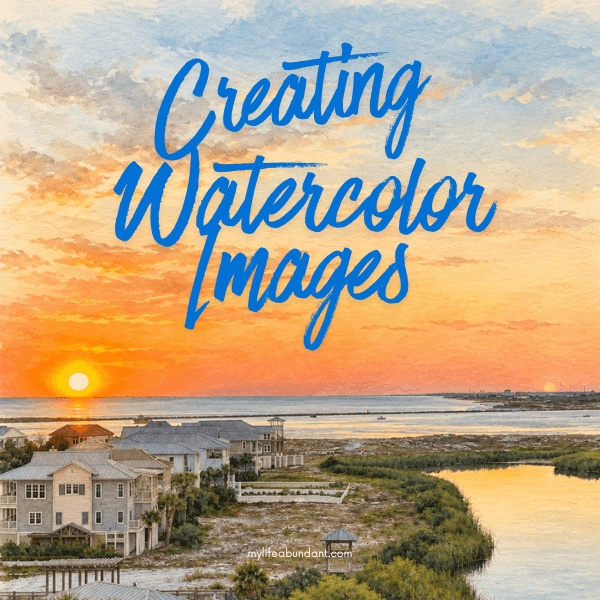 A behind the scenes look at how I create my watercolor images using nothing but my own words, and what I've learned about creativity, faith, and technology along the way.