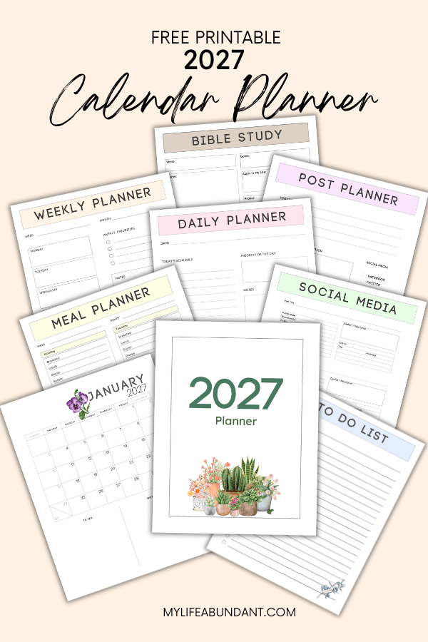 Get your life organized with this free 2027 planner with bonus pages! It still has all the pages I have had in my past planners, plus more!